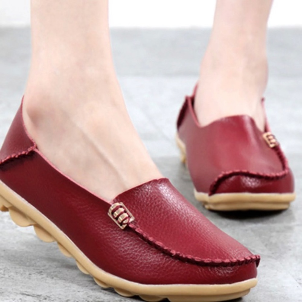 Crocowalk Women Classic Leather Loafers Casual Slip-On Boat Shoes